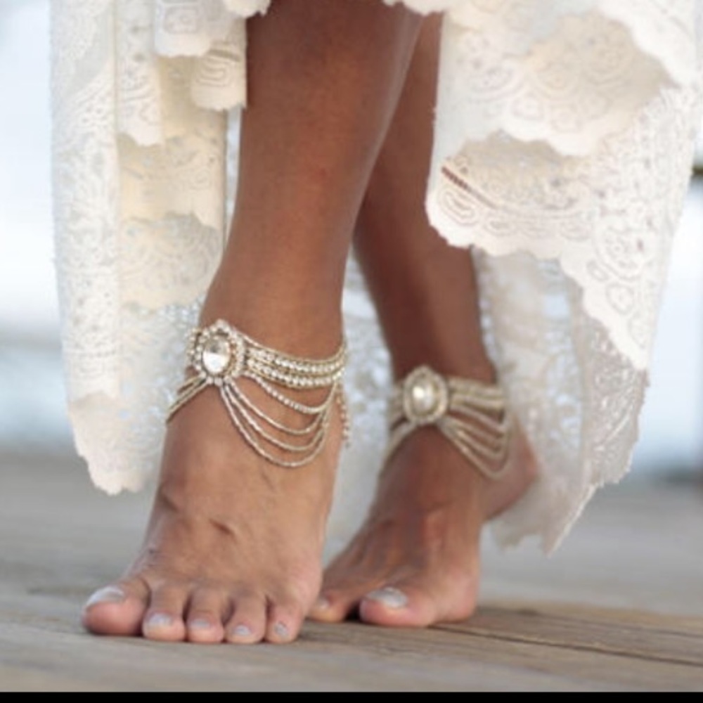 Crystal and Beaded Ankle Cuff